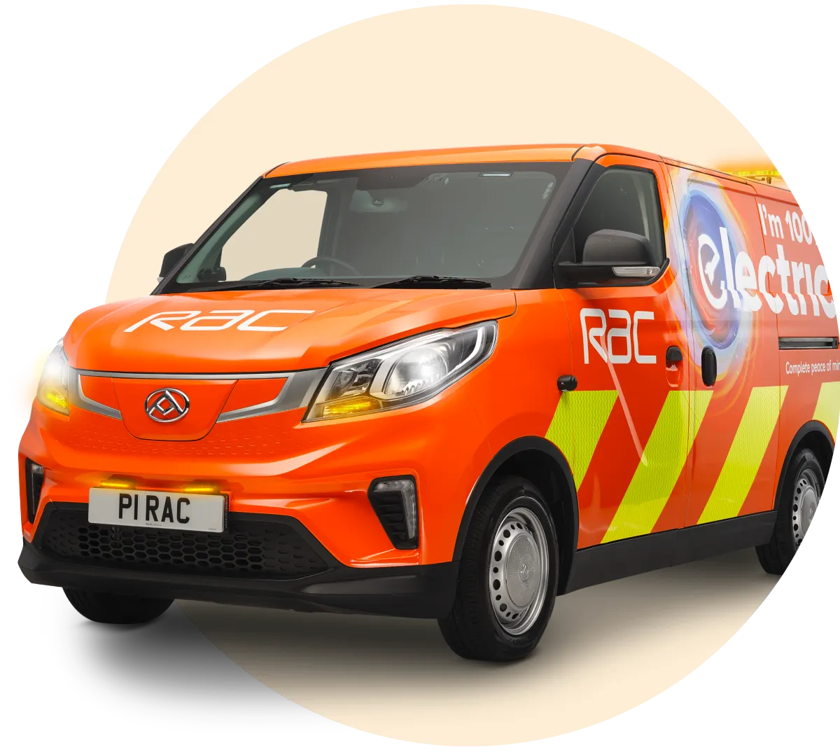 An orange RAC van